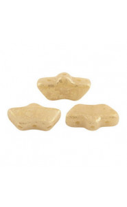 Les perles par Puca® Delos beads Opaque beige splash 13010/94401